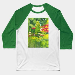 Fletcher Moss Botanical Garden Watercolour Baseball T-Shirt